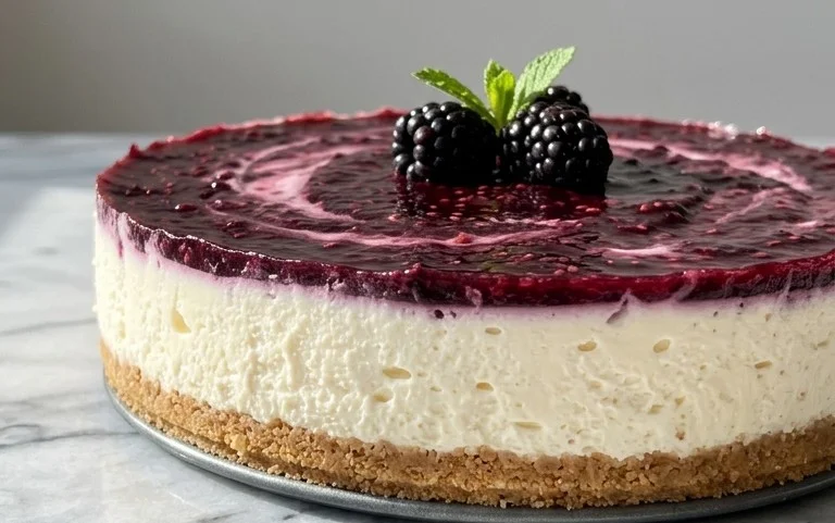No Bake Brombeer Cheesecake: Blitz-Rezept mit cremigem Traum