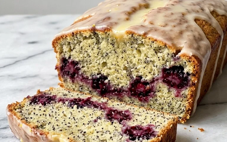 Glutenfreier Zitronen-Mohn-Brombeer-Kuchen
