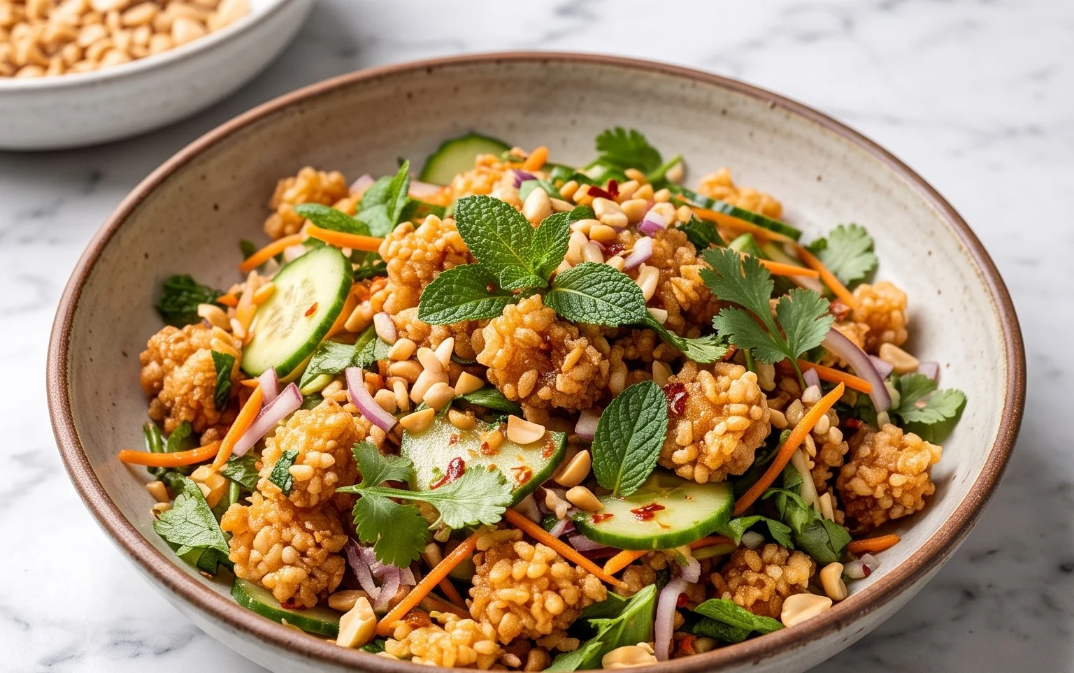Knuspriger Reissalat: Erfrischend & Textural