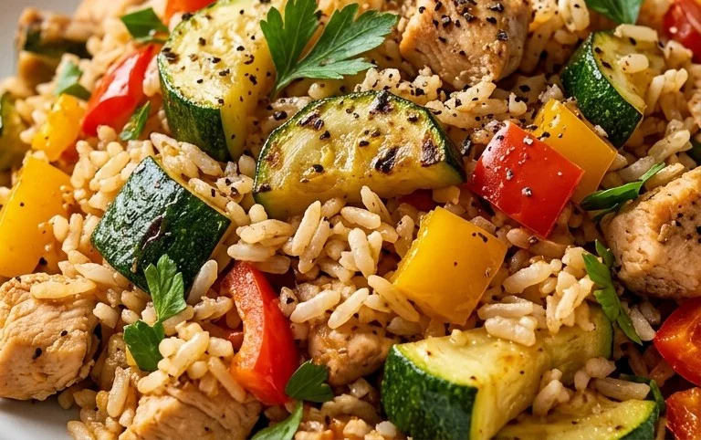 Zucchini-Reis-Pfanne