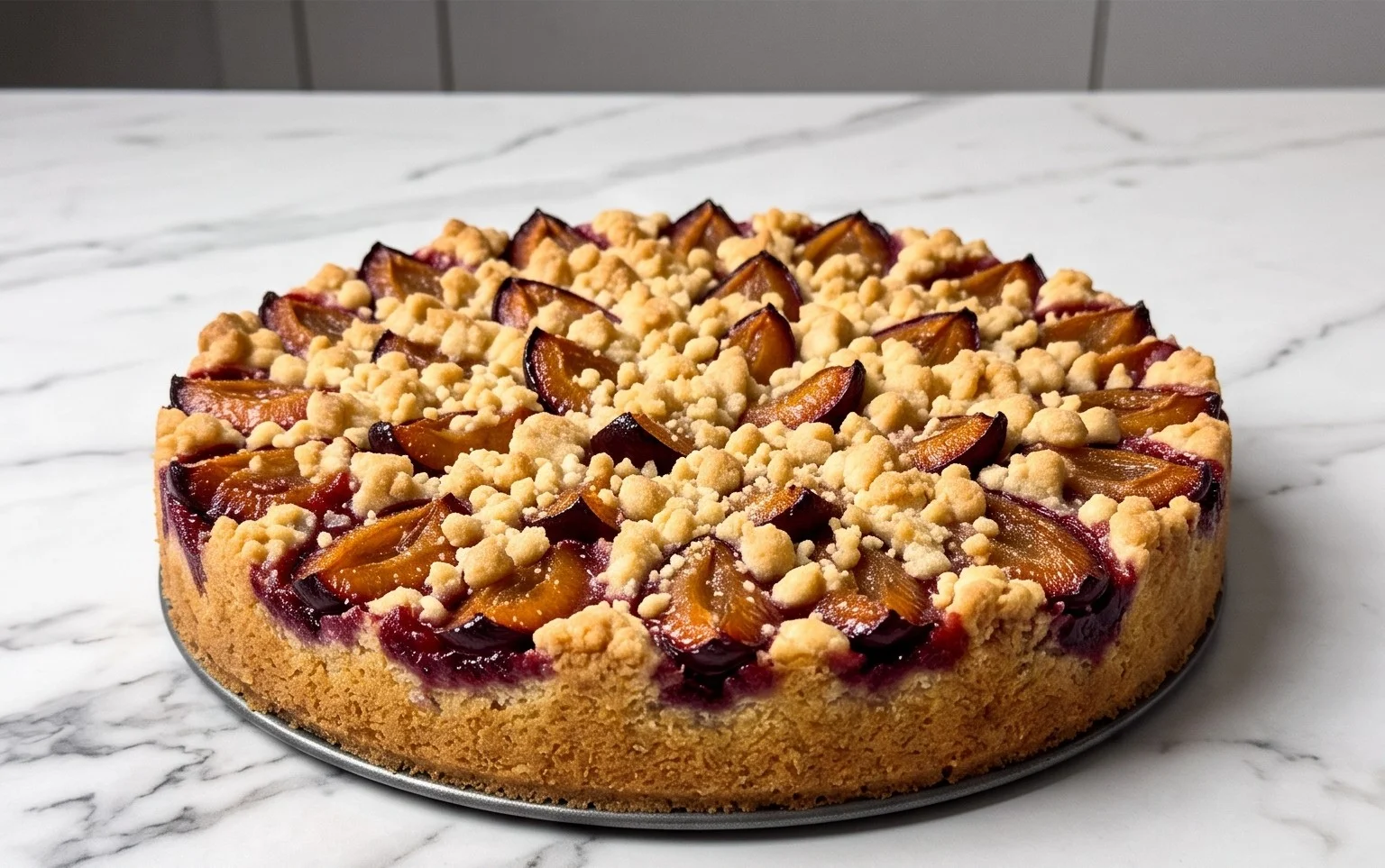 Saftiger Pflaumenkuchen mit Streuseln: Sommerduft pur!